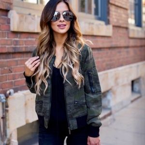 Sanctuary camo bomber jacket. Size S